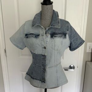 Celebrity Pink Light Blue Denim Jacket,size L(like M)